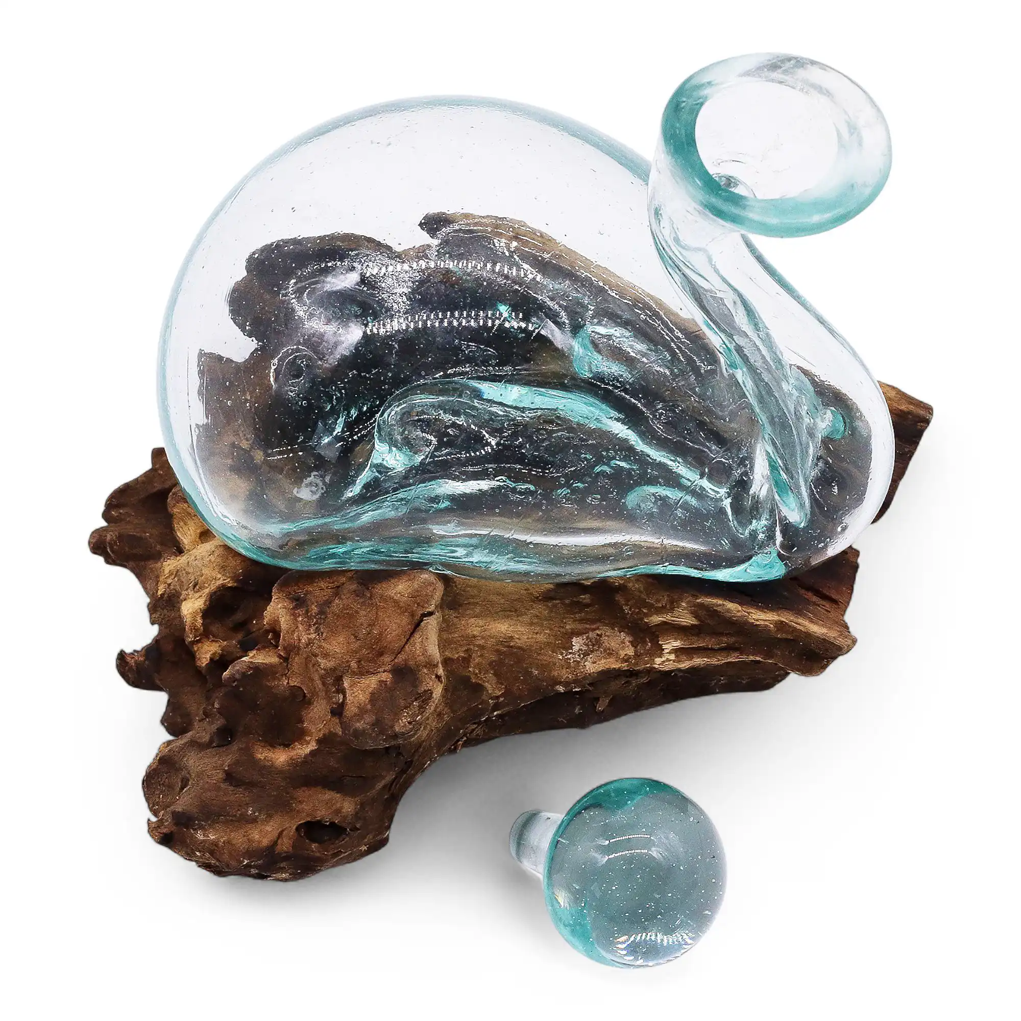 Molten Glass Duck Decanter on Wood with Stopper 19cm | www.artisangoods.co.uk 5 Molten Glass Duck Decanter on Wood with Stopper 19cm | www.artisangoods.co.uk 4