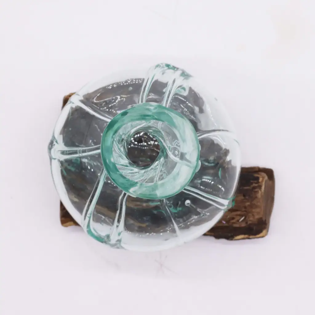 Molten Glass Fancy Mini Decanter on Wood 24cm | www.artisangoods.co.uk 6