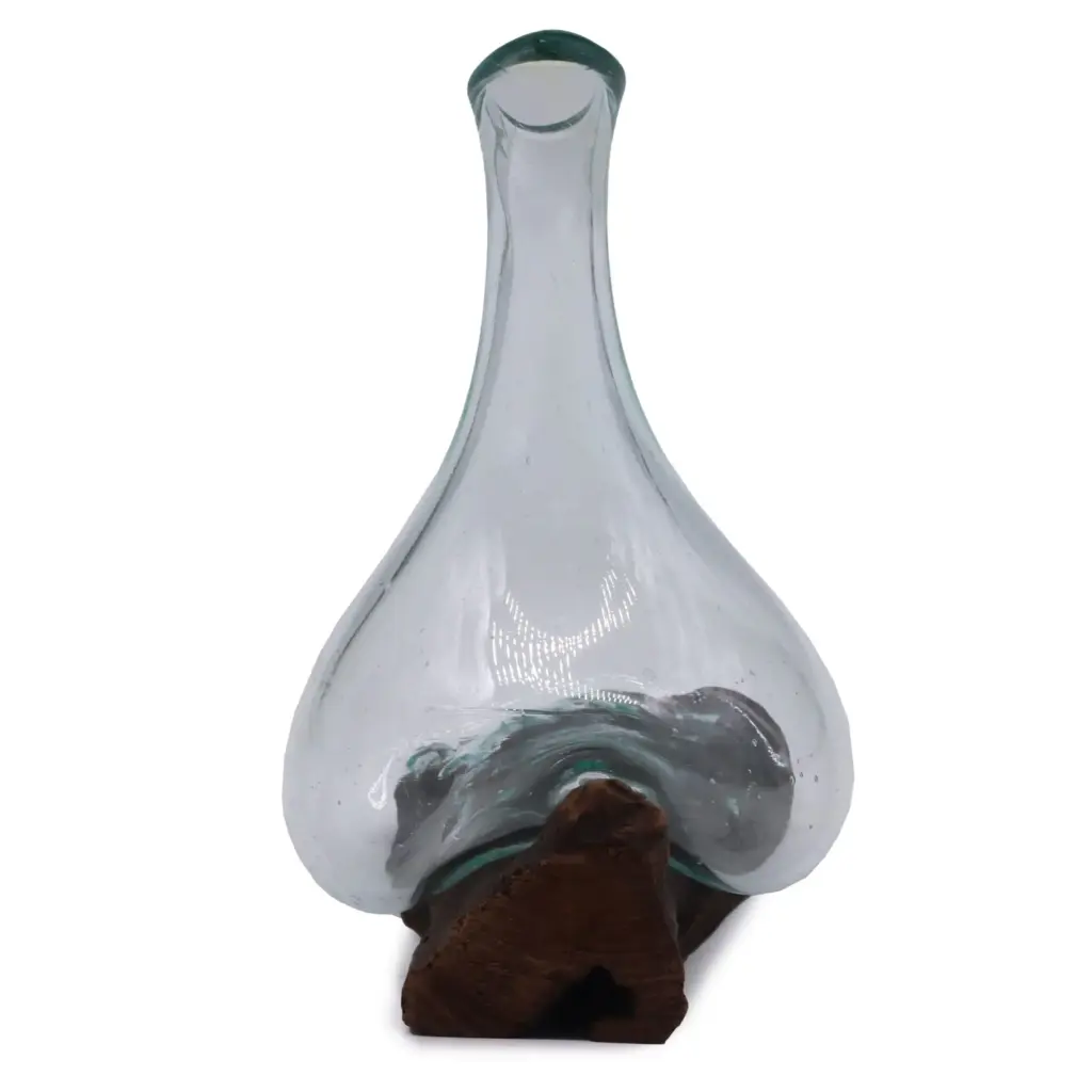 Molten Glass Mini Decanter on Wood 20cm | www.artisangoods.co.uk 5