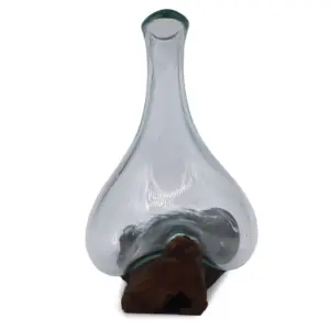 Molten Glass Mini Decanter on Wood 20cm | www.artisangoods.co.uk 5