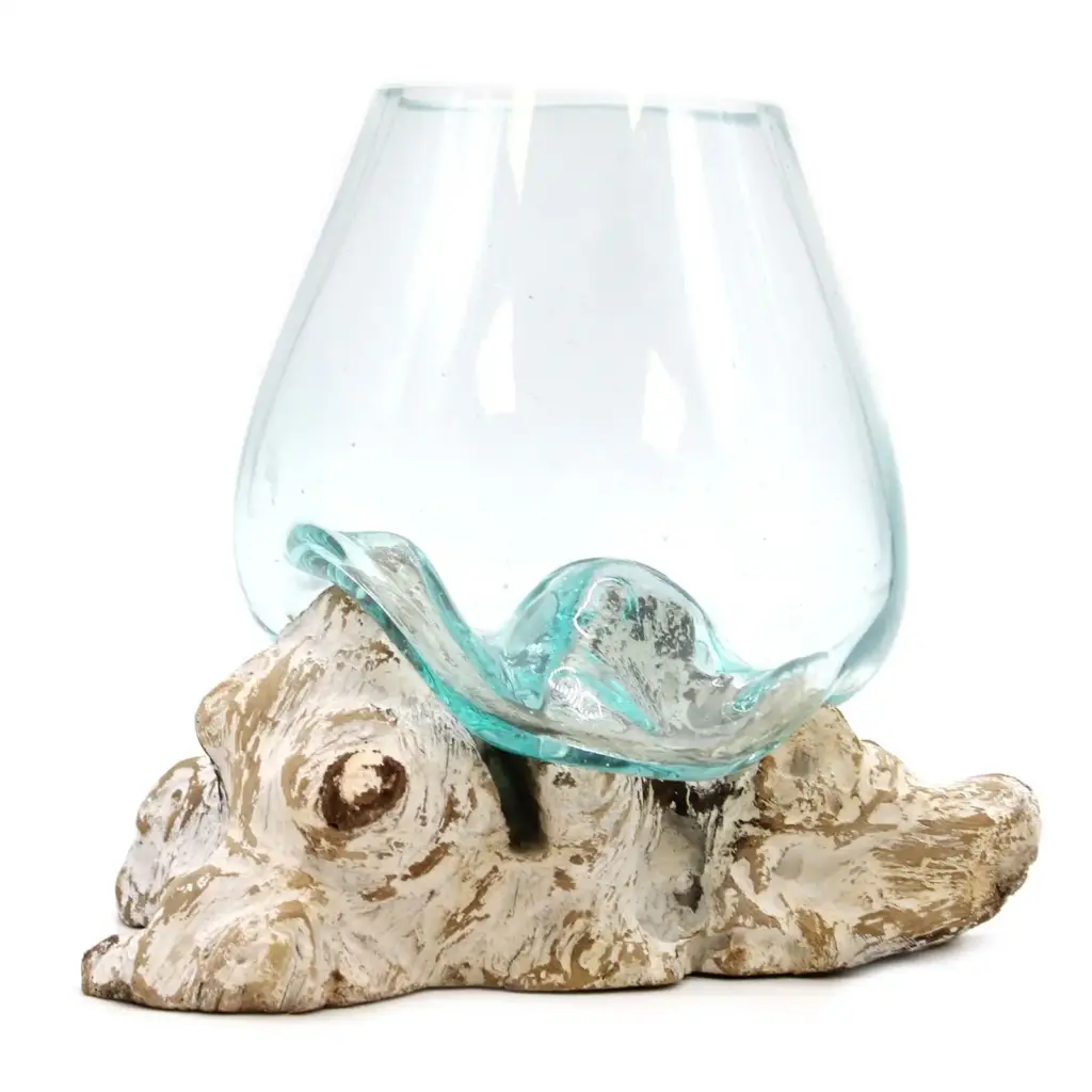 Molten Glass on Whitewash Wood – Large Bowl | www.artisangoods.co.uk 3