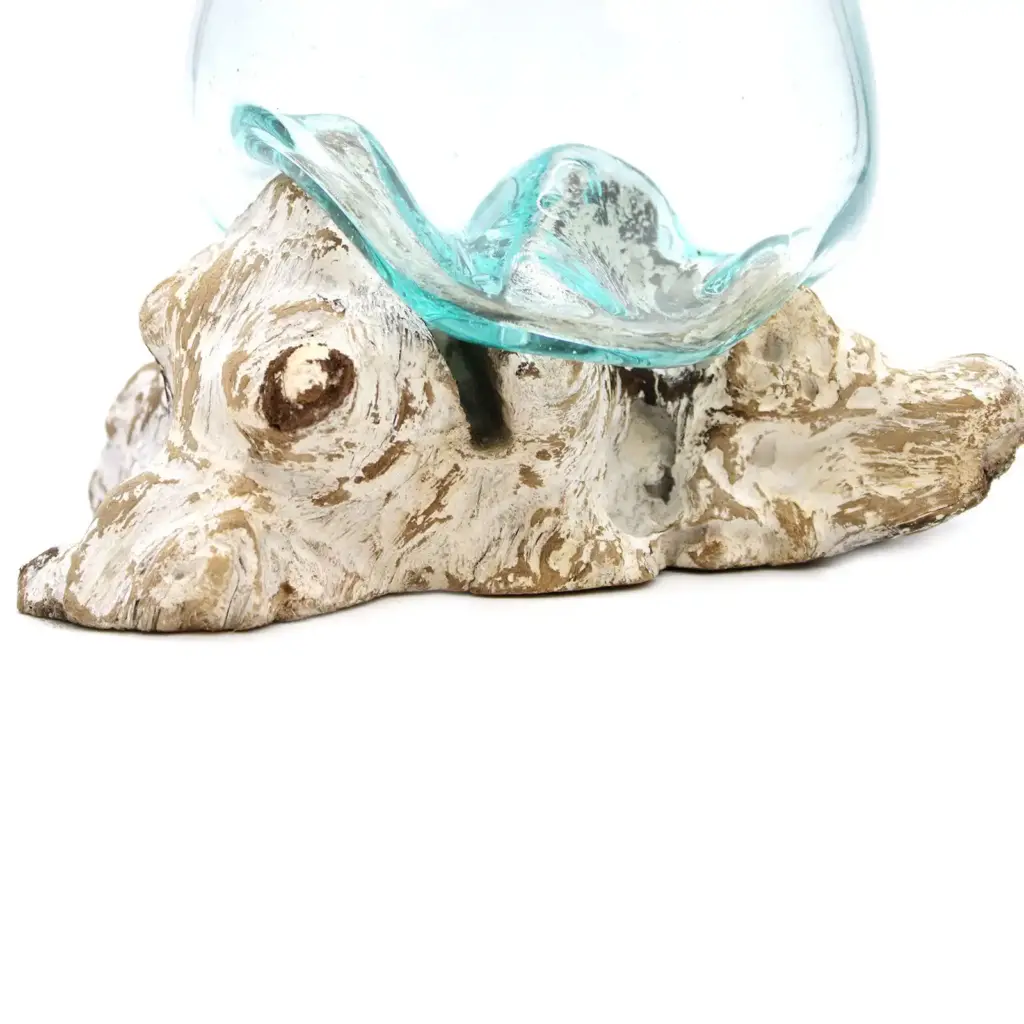 Molten Glass on Whitewash Wood – Large Bowl | www.artisangoods.co.uk 2