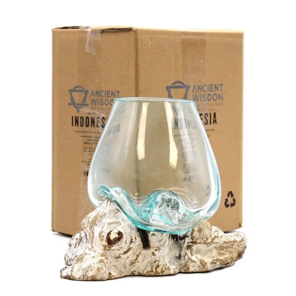 Molten Glass on Whitewash Wood – Large Bowl | www.artisangoods.co.uk