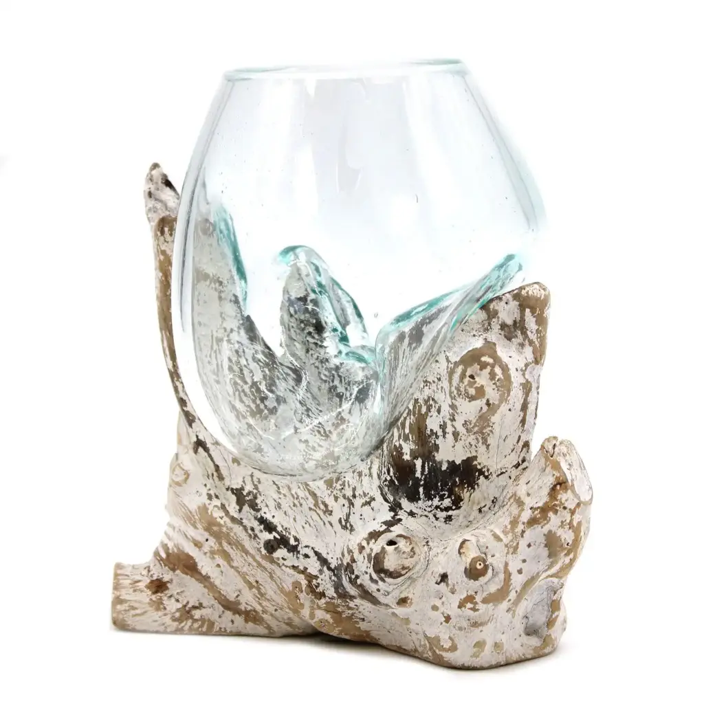 Molten Glass on Whitewash Wood – Medium Bowl | www.artisangoods.co.uk