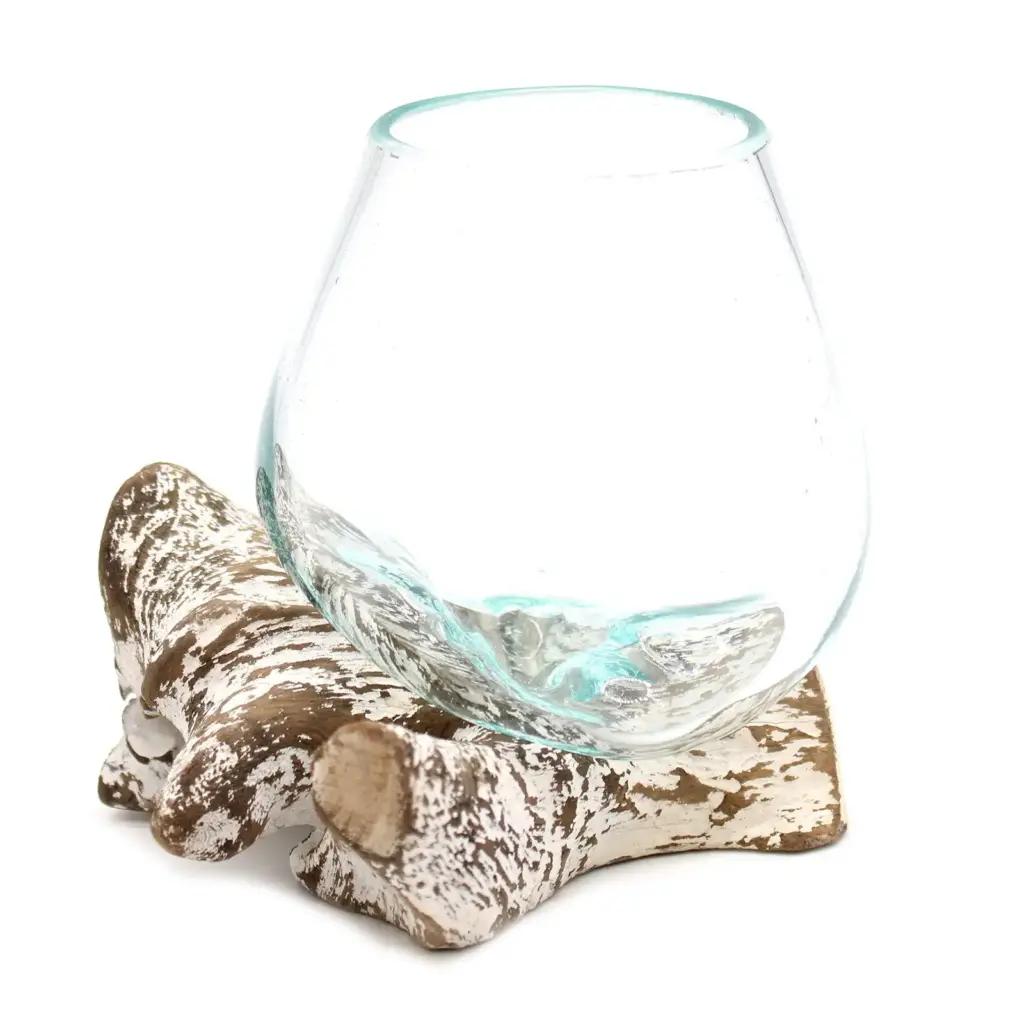 Molten Glass on Whitewash Wood – Small Bowl | www.artisangoods.co.uk 4