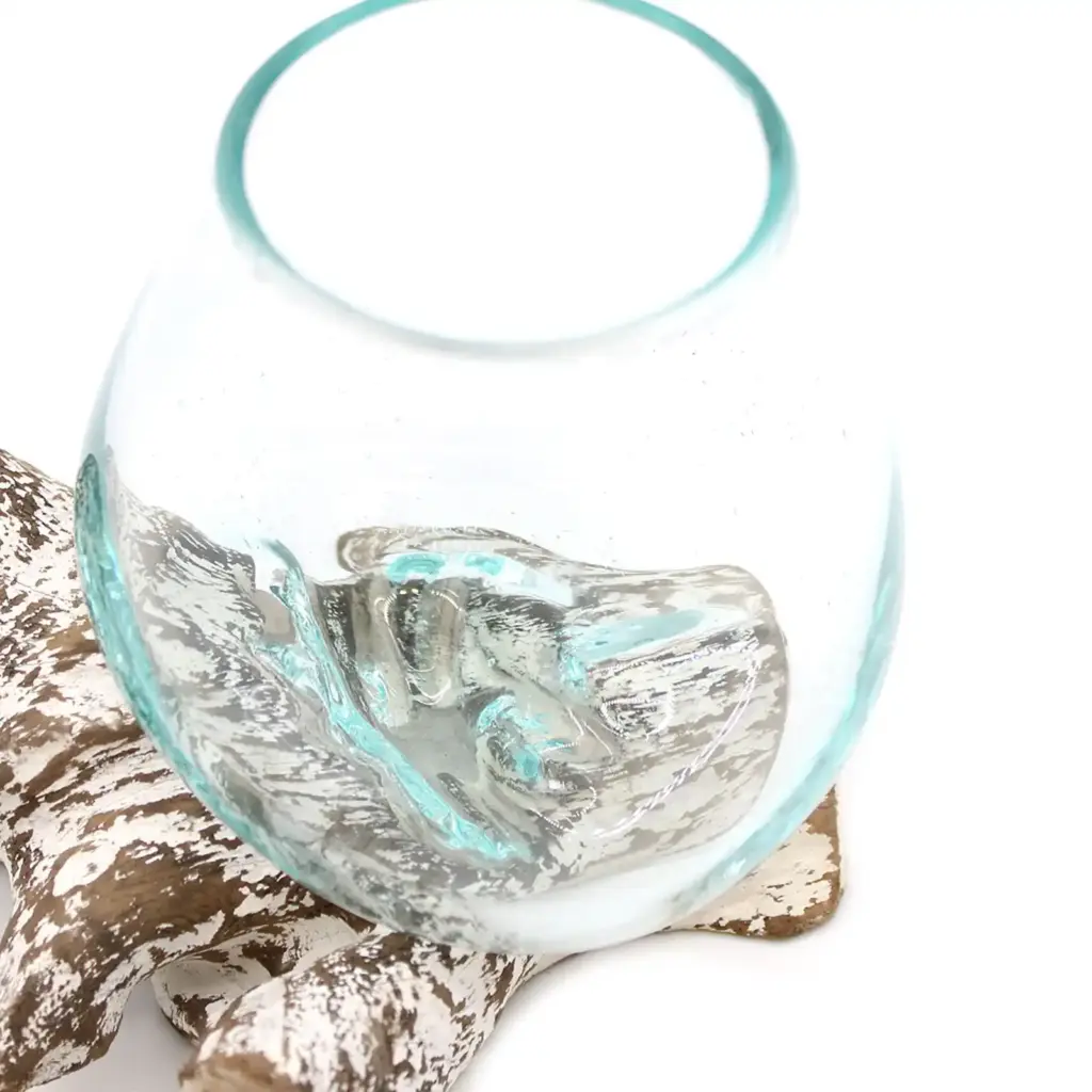 Molten Glass on Whitewash Wood – Small Bowl | www.artisangoods.co.uk