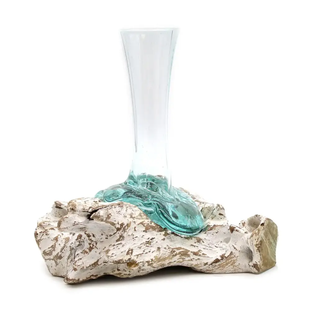 Molten Glass on Whitewash Wood – Vase – Medium | www.artisangoods.co.uk 5
