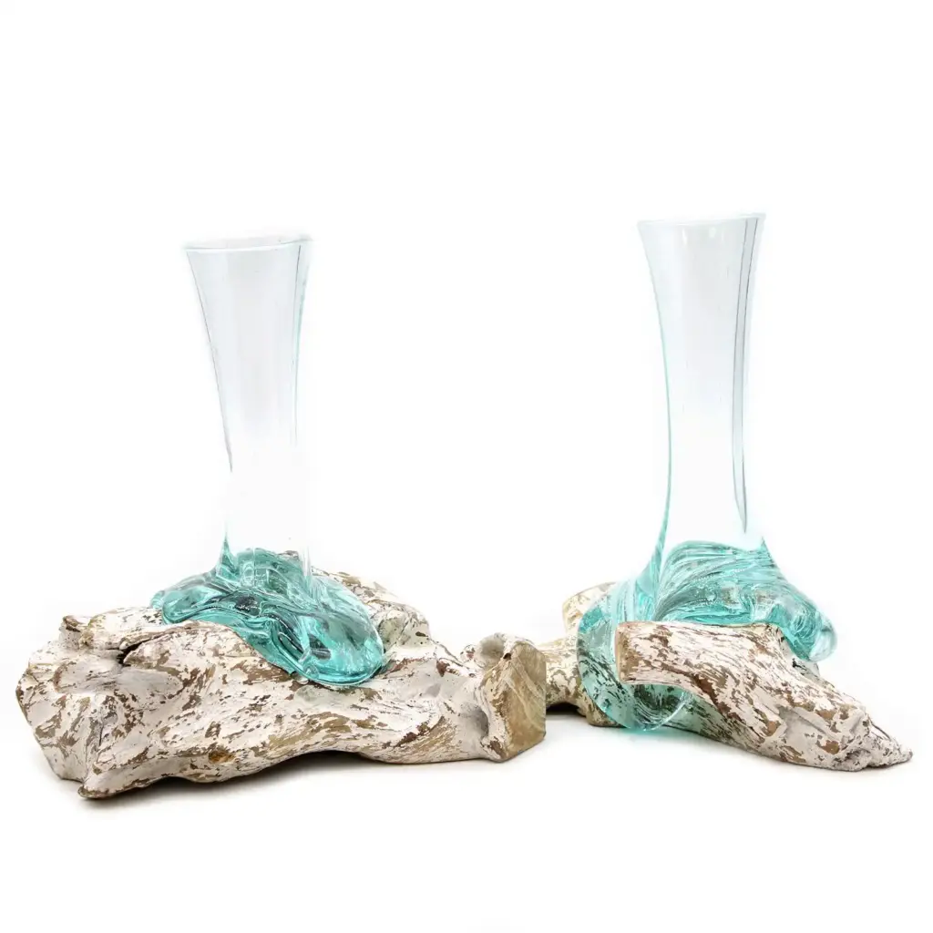 Molten Glass on Whitewash Wood – Vase – Medium | www.artisangoods.co.uk 4