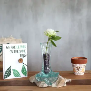 Molten Glass on Whitewash Wood – Vase – Small | www.artisangoods.co.uk 6
