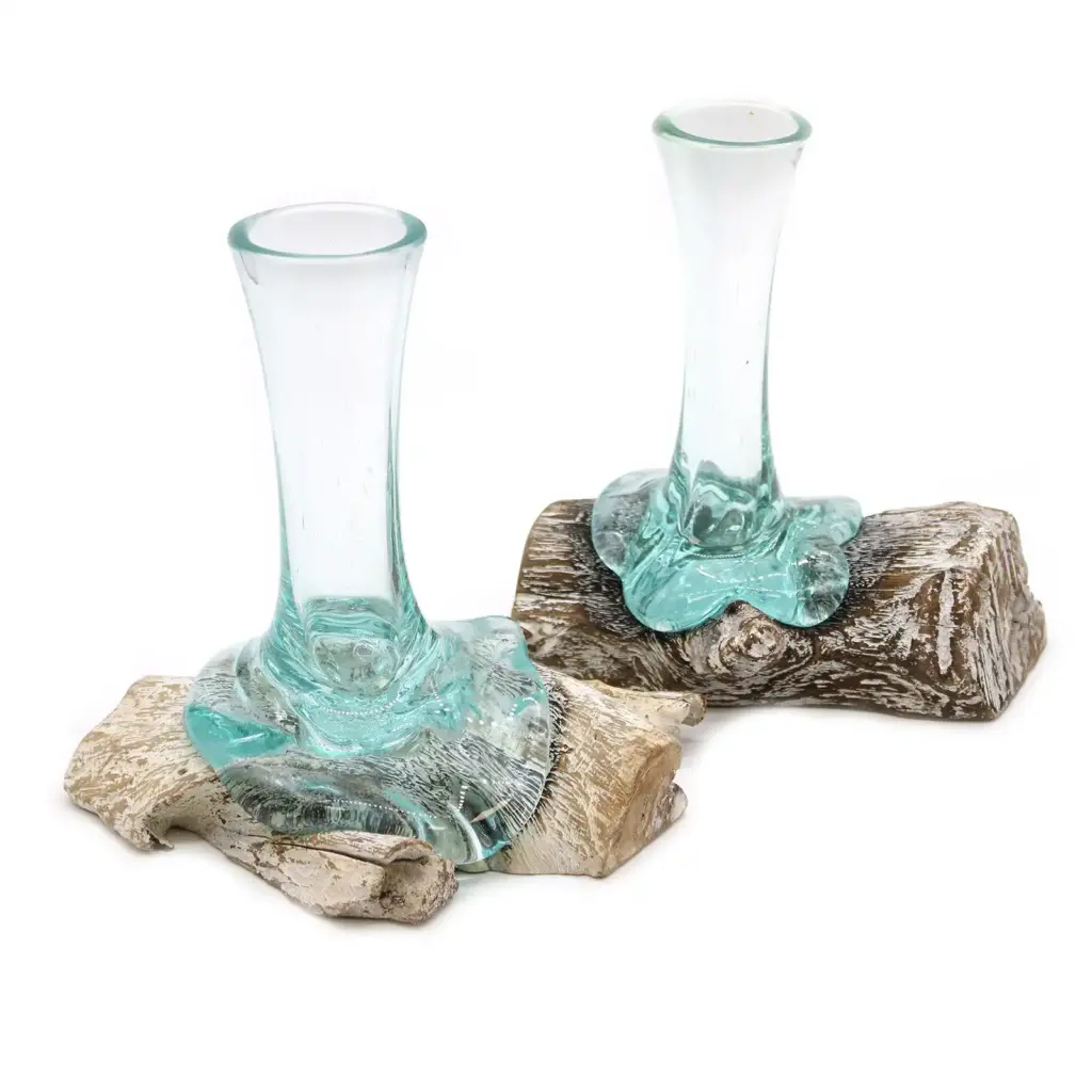 Molten Glass on Whitewash Wood – Vase – Small | www.artisangoods.co.uk 3