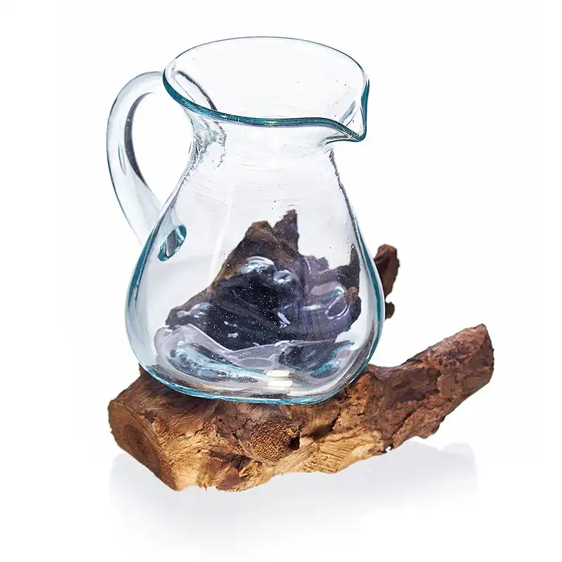 Molten Glass on Wood- Water Jug | www.artisangoods.co.uk 2 Molten Glass on Wood- Water Jug | www.artisangoods.co.uk 1