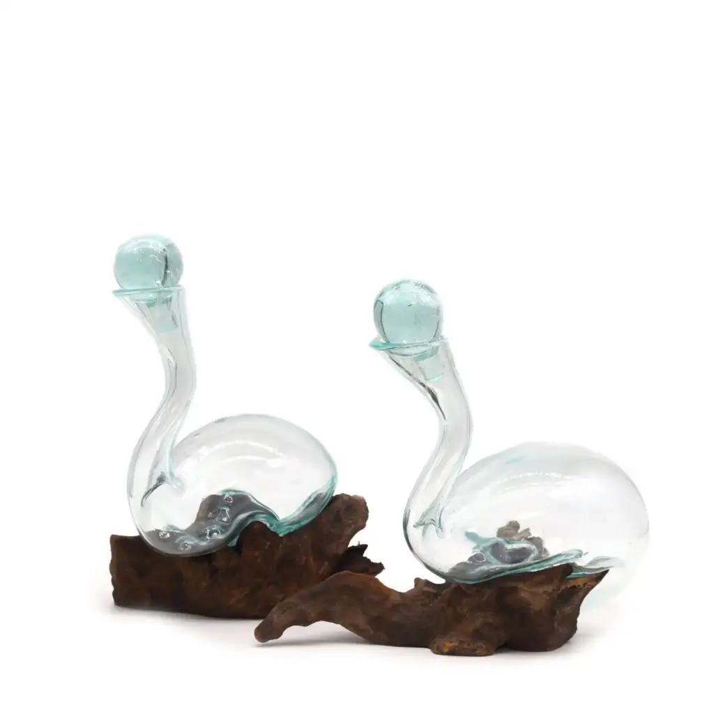 Molten Glass on Wood – Wine Decanter | www.artisangoods.co.uk