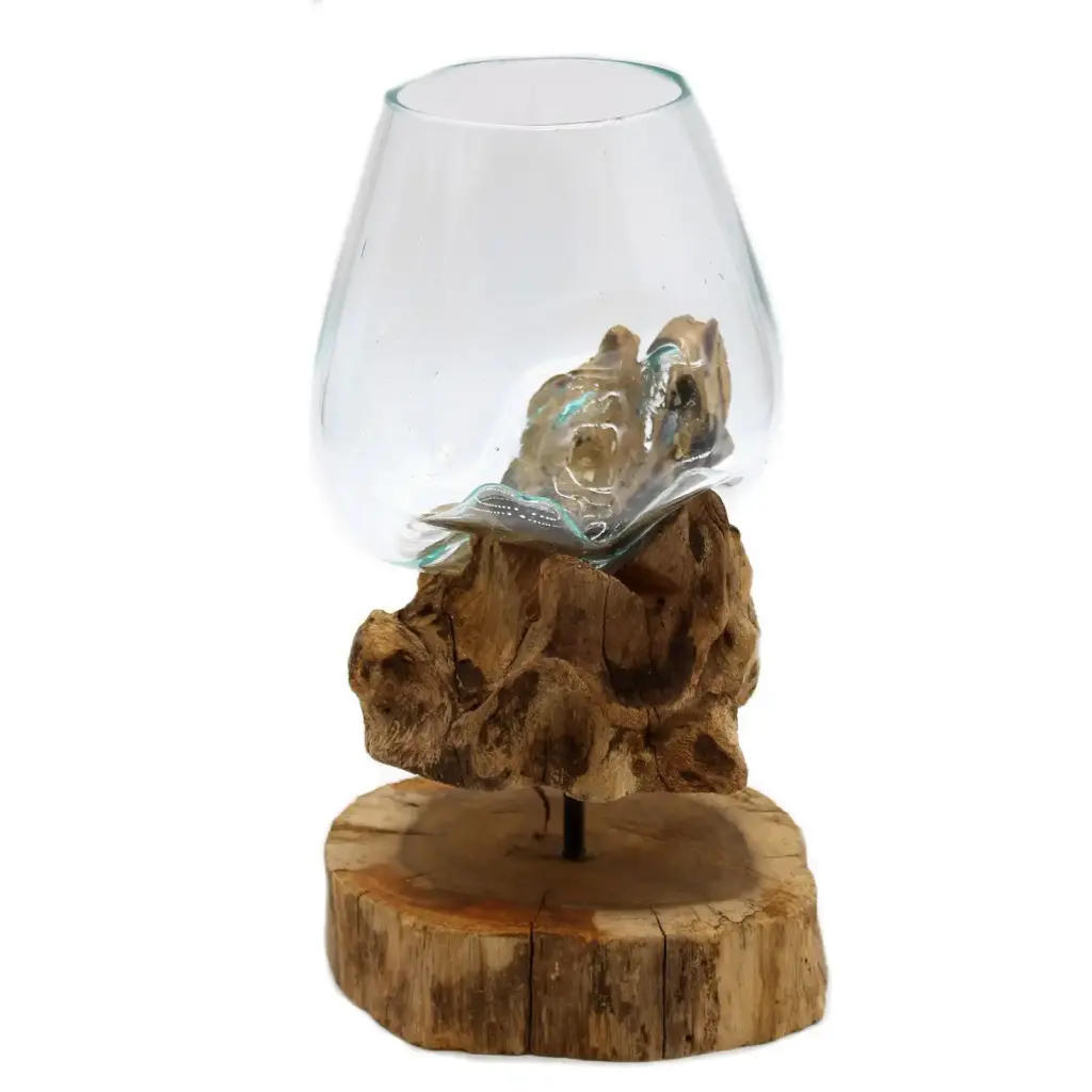 Molten Glass on Wood with Stand – Large Bowl | www.artisangoods.co.uk 3