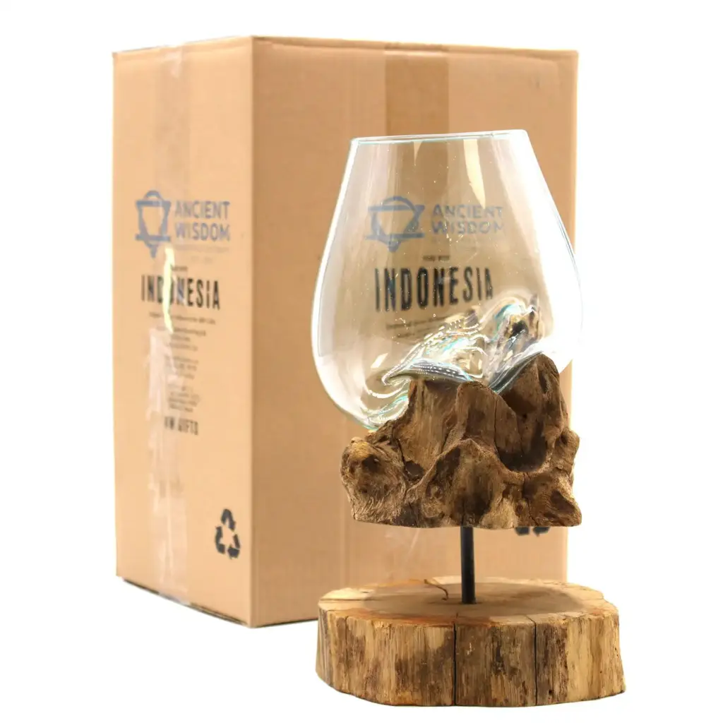 Molten Glass on Wood with Stand – Large Bowl | www.artisangoods.co.uk 2