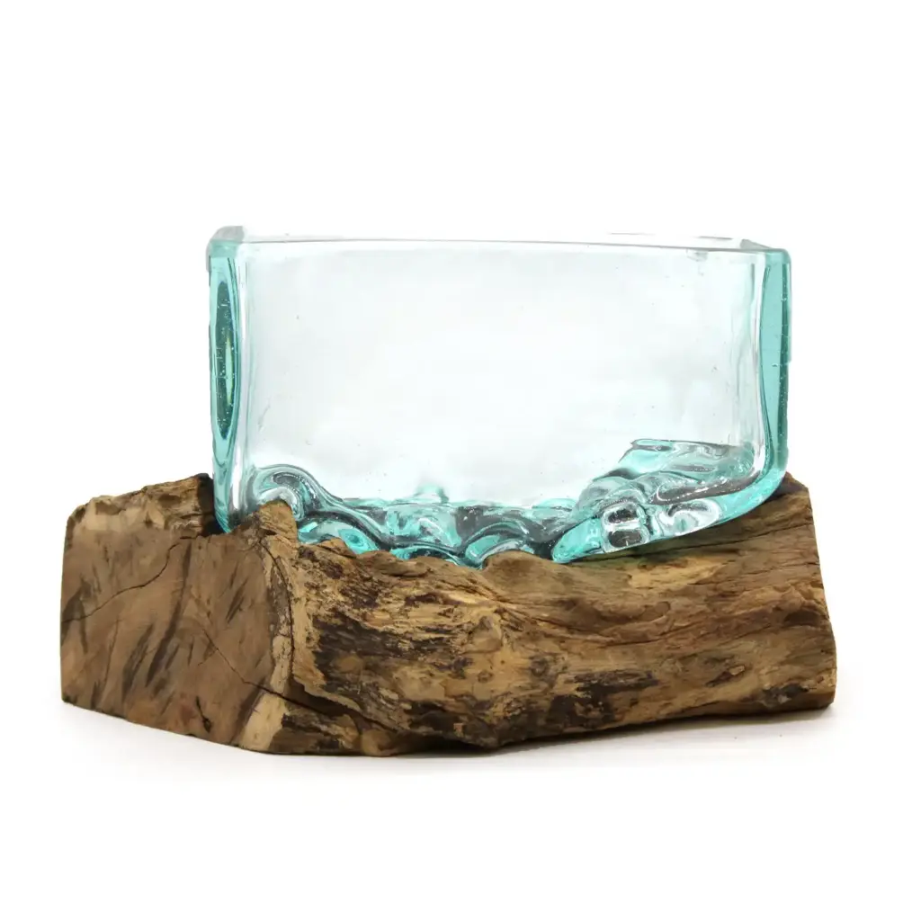 Molten Glass Tank on Wood with Stand – Medium Bowl | www.artisangoods.co.uk