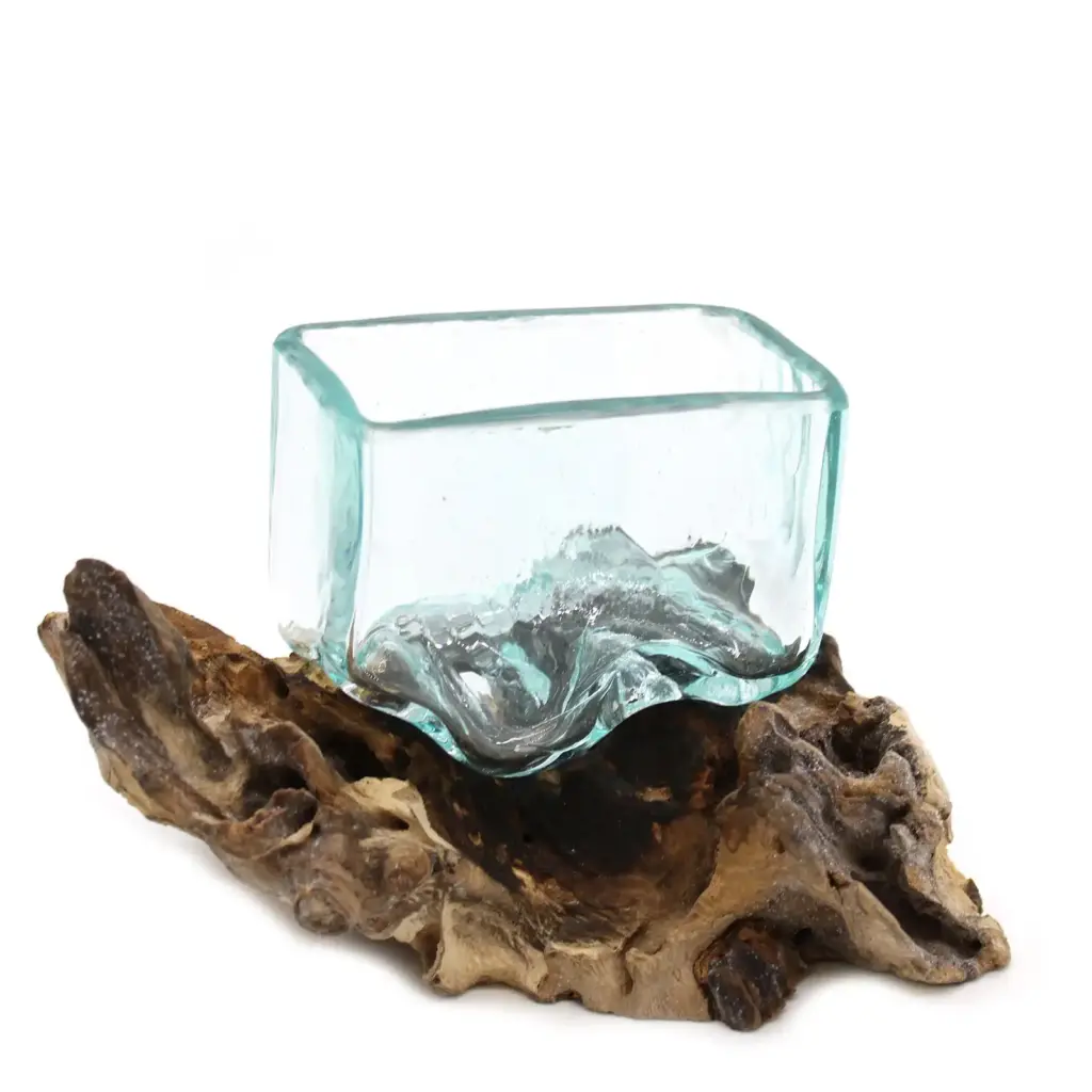 Molten Glass Tank on Wood with Stand – Small Bowl | www.artisangoods.co.uk