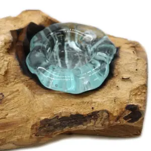 Molton Glass Flat Triple Candle Holder on Wood | www.artisangoods.co.uk 7