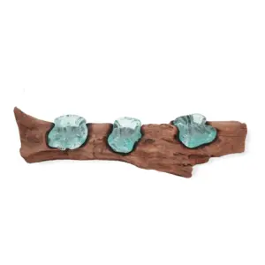 Molton Glass Flat Triple Candle Holder on Wood | www.artisangoods.co.uk 3