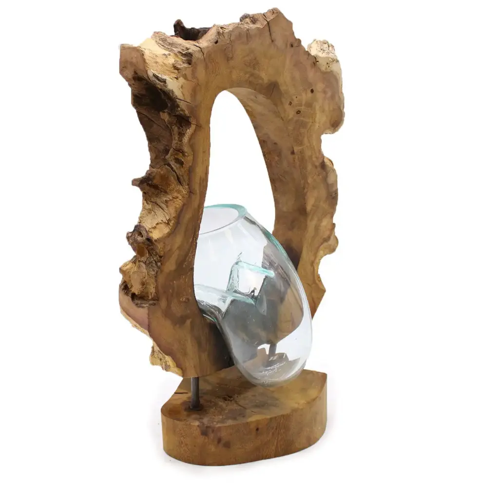 Molton Glass Hanging Art Vase on Wood | www.artisangoods.co.uk
