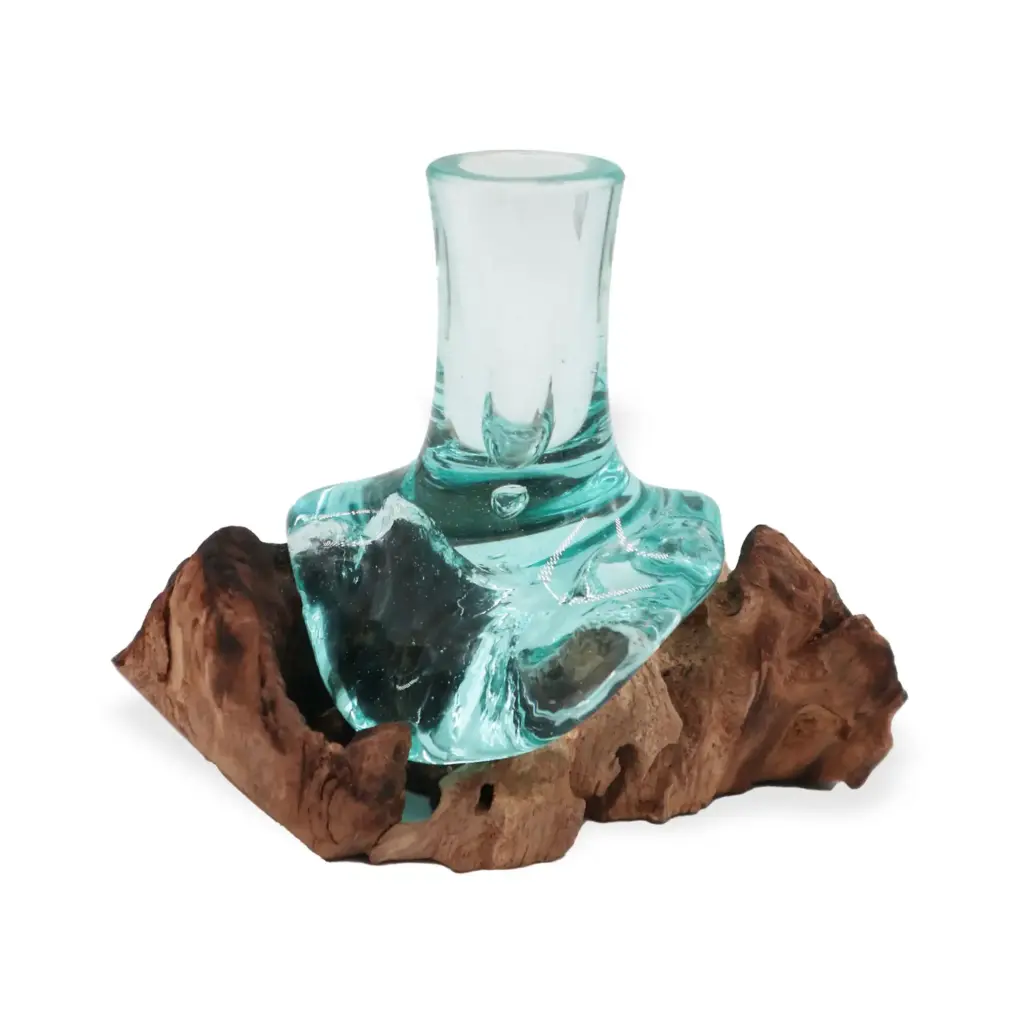 Molton Glass Small Flower Vase on Wood | www.artisangoods.co.uk 3