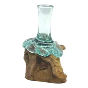 Molton Glass Small Flower Vase on Wood | www.artisangoods.co.uk 2