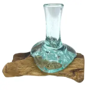 Molton Glass Small Flower Vase on Wood | www.artisangoods.co.uk