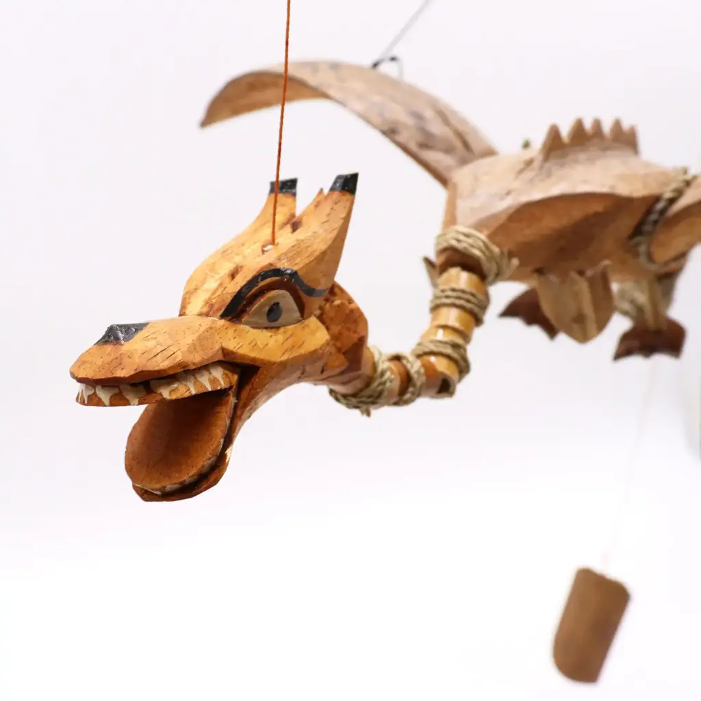 Natural Coconut Dragon Mobile 37cm | www.artisangoods.co.uk 3
