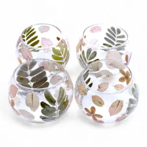 Natural Floral Glass – Bowl Candle Holder – Primavera  – (8x10cm) | www.artisangoods.co.uk 5
