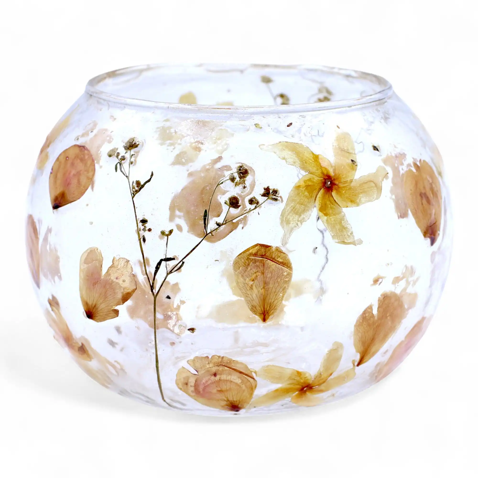Natural Floral Glass – Large Bowl Candle Holder – Rosa – (12x13cm) | www.artisangoods.co.uk 3 Natural Floral Glass – Large Bowl Candle Holder – Rosa – (12x13cm) | www.artisangoods.co.uk 2