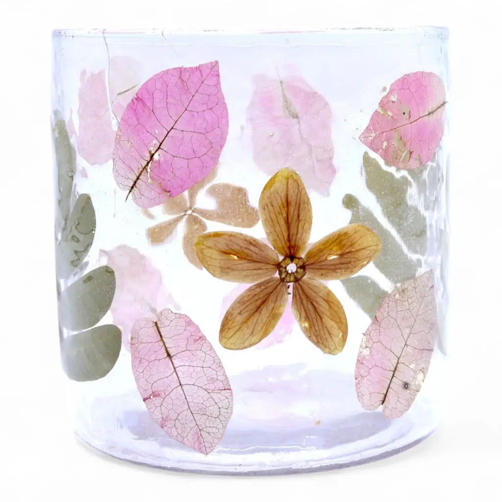 Natural Floral Glass – Straight Candle Holder – Primavera – (8x8cm) | www.artisangoods.co.uk 2 Natural Floral Glass – Straight Candle Holder – Primavera – (8x8cm) | www.artisangoods.co.uk 2
