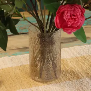 Natural Floral Glass – Tall Vase Candle Holder – Pino – (19x11cm) | www.artisangoods.co.uk 4