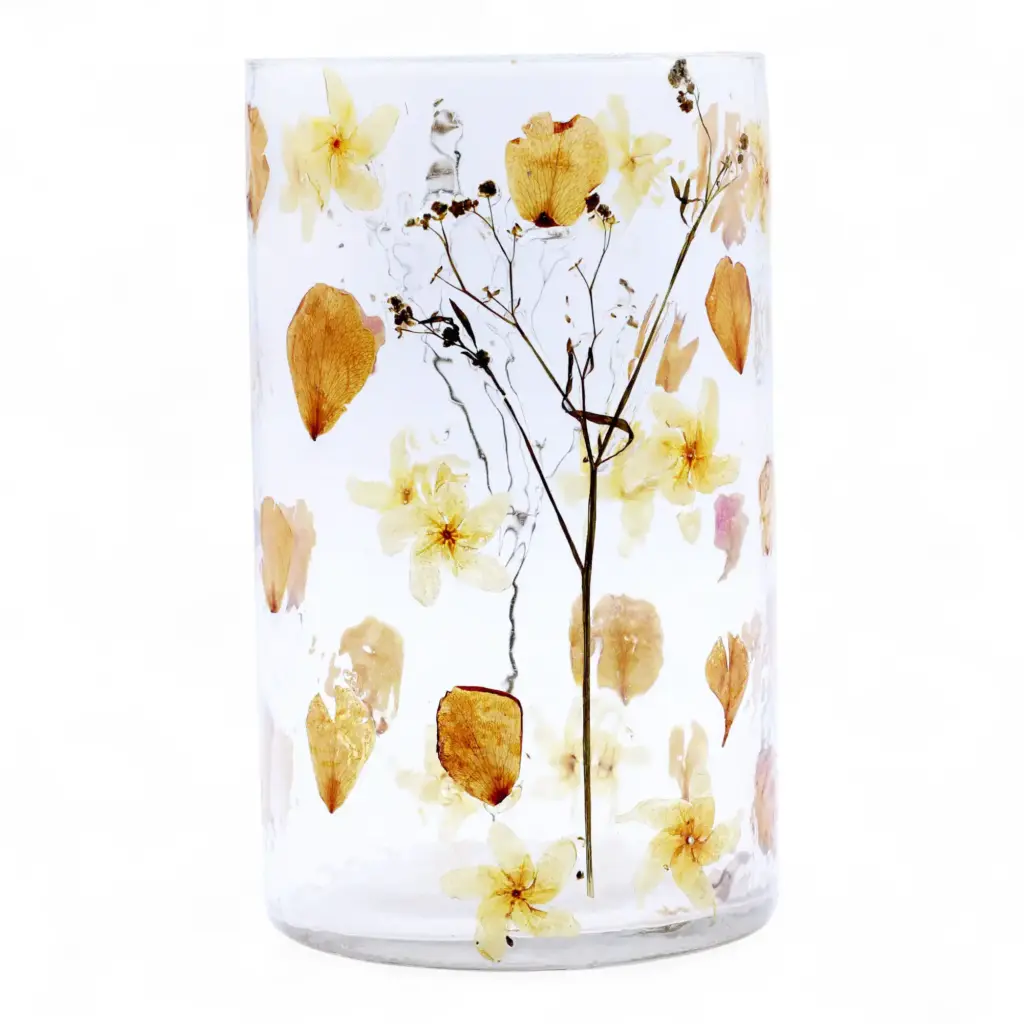 Natural Floral Glass – Tall Vase Candle Holder – Rose – (19x11cm) | www.artisangoods.co.uk 2 Natural Floral Glass – Tall Vase Candle Holder – Rose – (19x11cm) | www.artisangoods.co.uk 2
