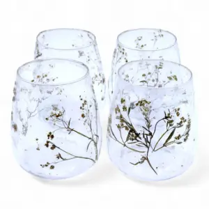Natural Floral Glass – Vase Candle Holder – Margarita  – (12x11cm) | www.artisangoods.co.uk 5