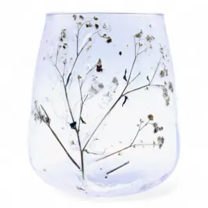 Natural Floral Glass – Vase Candle Holder – Margarita  – (12x11cm) | www.artisangoods.co.uk 2
