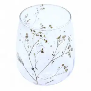 Natural Floral Glass – Vase Candle Holder – Margarita  – (12x11cm) | www.artisangoods.co.uk 1