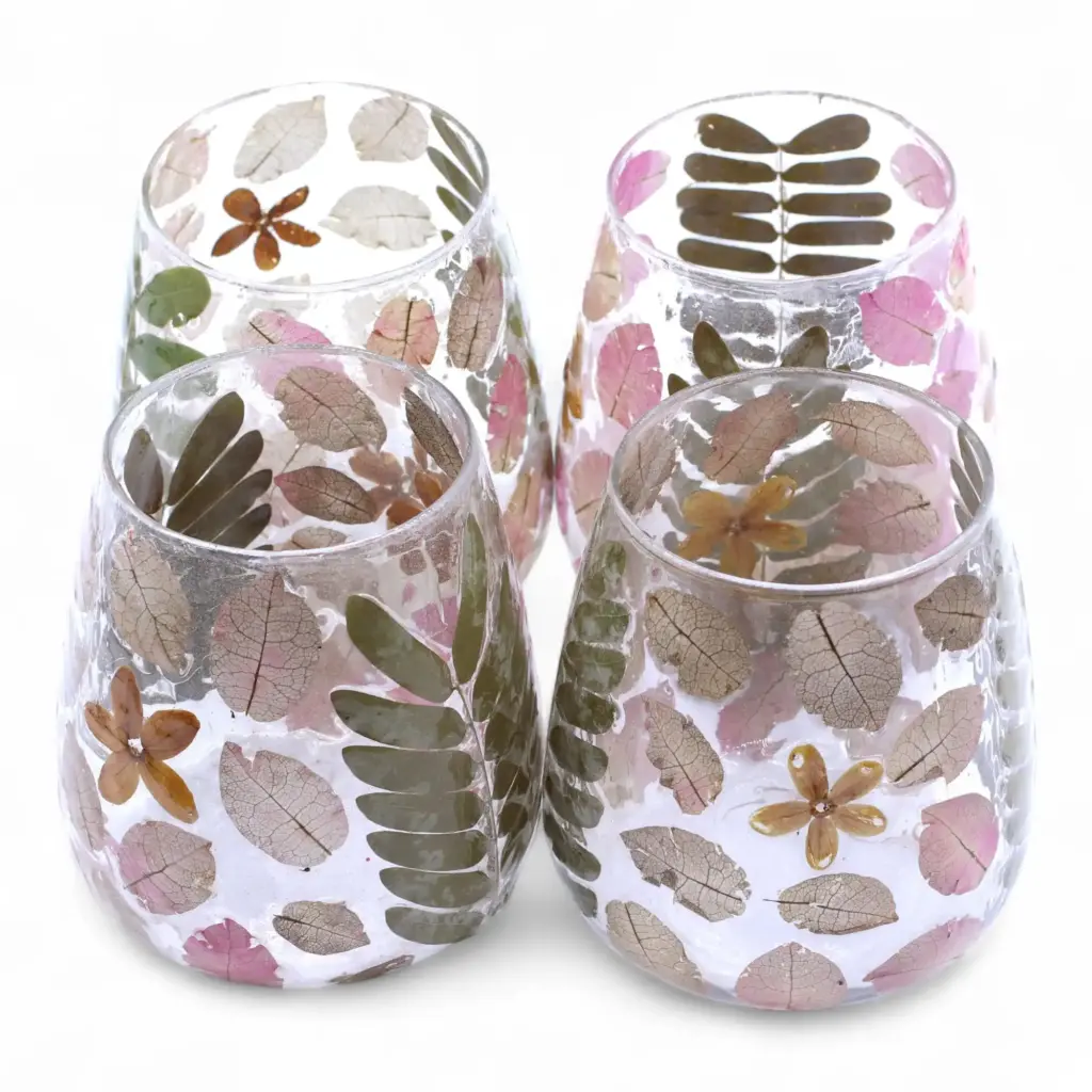 Natural Floral Glass – Vase Candle Holder – Primavera  – (12x11cm) | www.artisangoods.co.uk 5