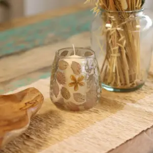 Natural Floral Glass – Vase Candle Holder – Primavera  – (12x11cm) | www.artisangoods.co.uk 3