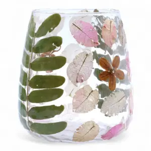 Natural Floral Glass – Vase Candle Holder – Primavera  – (12x11cm) | www.artisangoods.co.uk 2