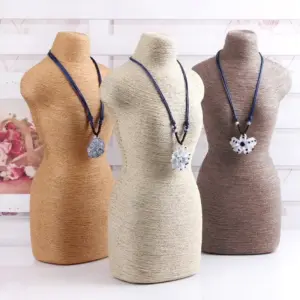 Natural Jewellery Display – Mannequin on Wooden Stand – Cream | www.artisangoods.co.uk 4