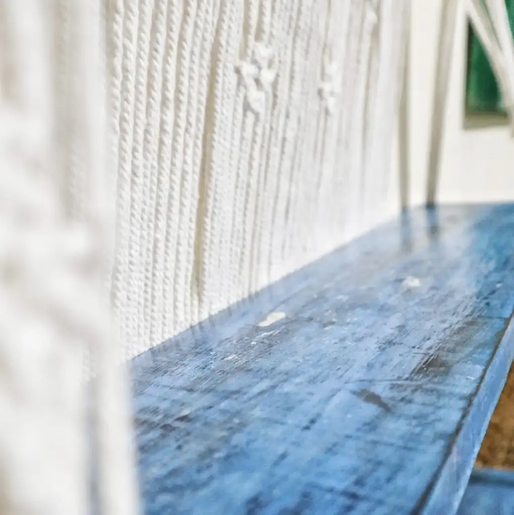 Natural Macrame Hanging Shelves – Blue | www.artisangoods.co.uk 8