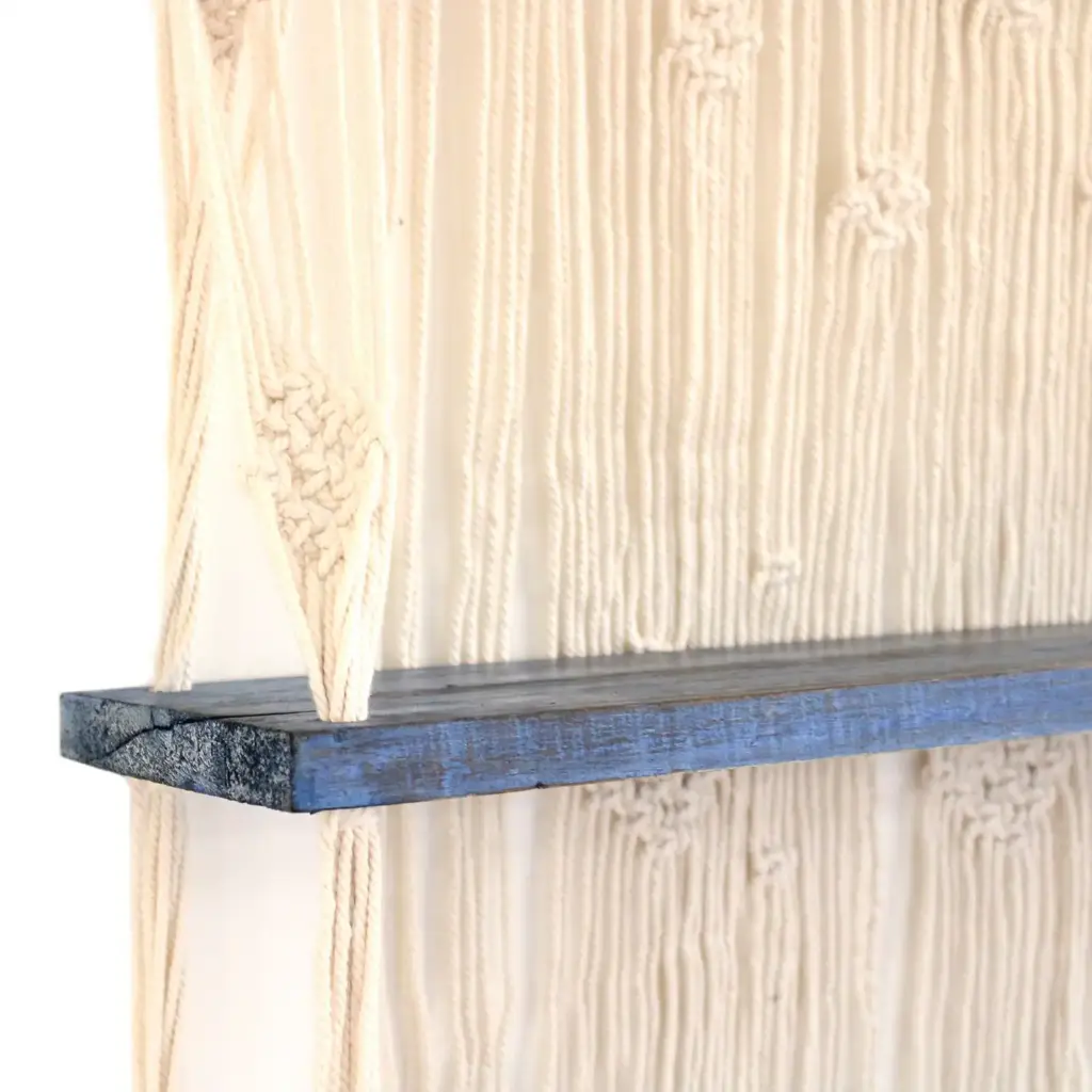 Natural Macrame Hanging Shelves – Blue | www.artisangoods.co.uk 6