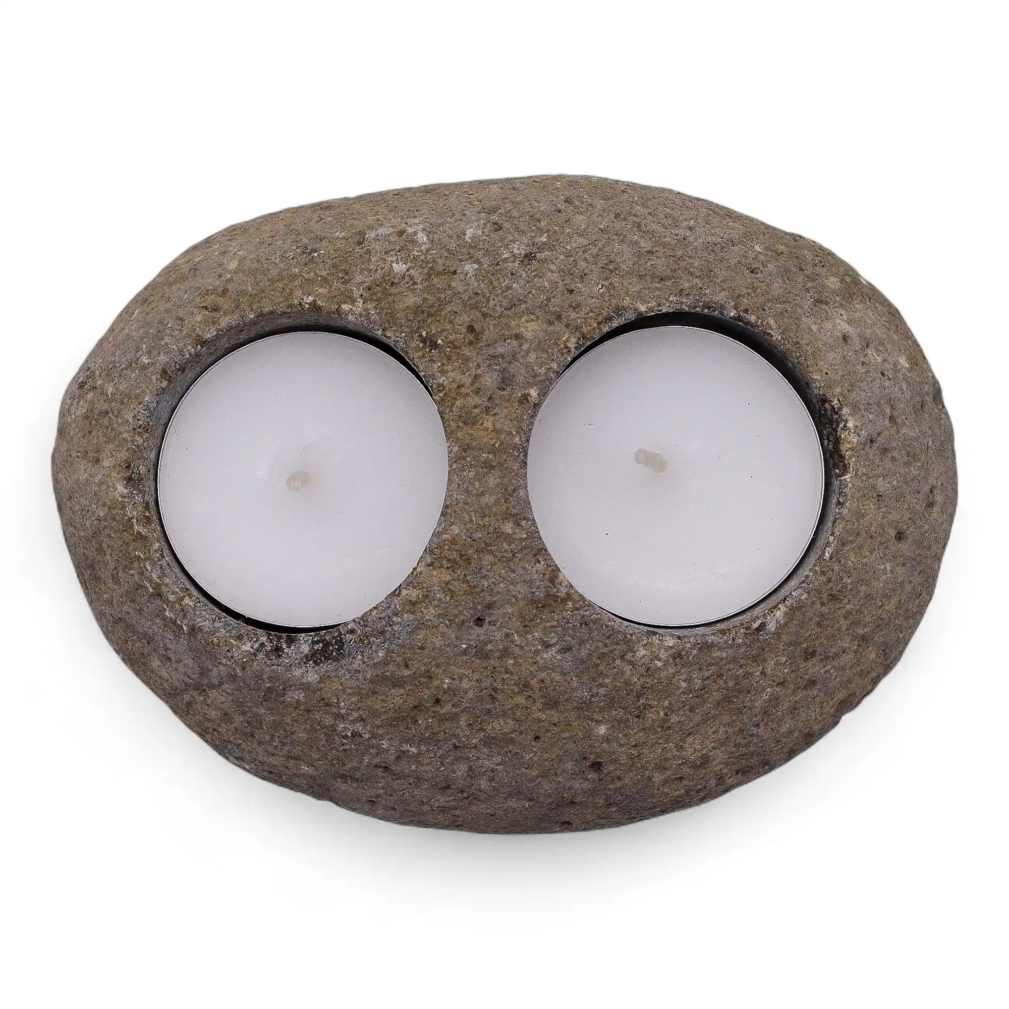 Natural Riverstone Candle Holder – Double Nightlight | www.artisangoods.co.uk 3 Natural Riverstone Candle Holder – Double Nightlight | www.artisangoods.co.uk 2