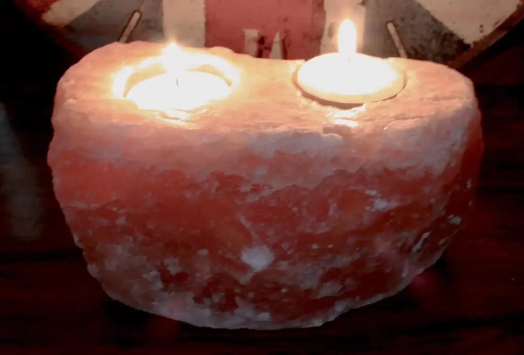 Natural Salt Candle Holder – 2 holes | www.artisangoods.co.uk 4