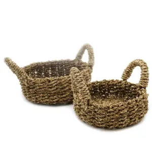 Natural Seagrass Basket – Set of 2 | www.artisangoods.co.uk 4