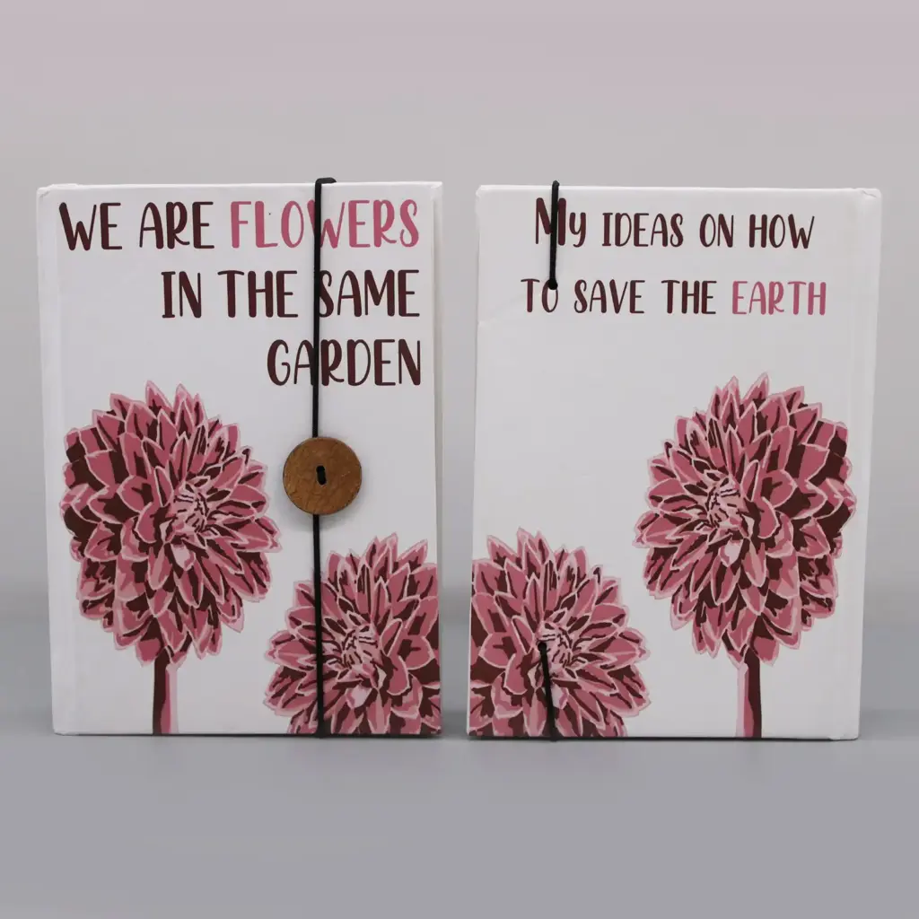 Notebook with strap – Flowers in the same garden | www.artisangoods.co.uk 6
