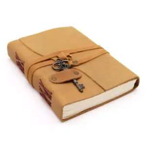 Oiled Tan Leather & Key – 200 pages – 13x18cm | www.artisangoods.co.uk 2