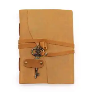 Oiled Tan Leather & Key – 200 pages – 13x18cm | www.artisangoods.co.uk 1