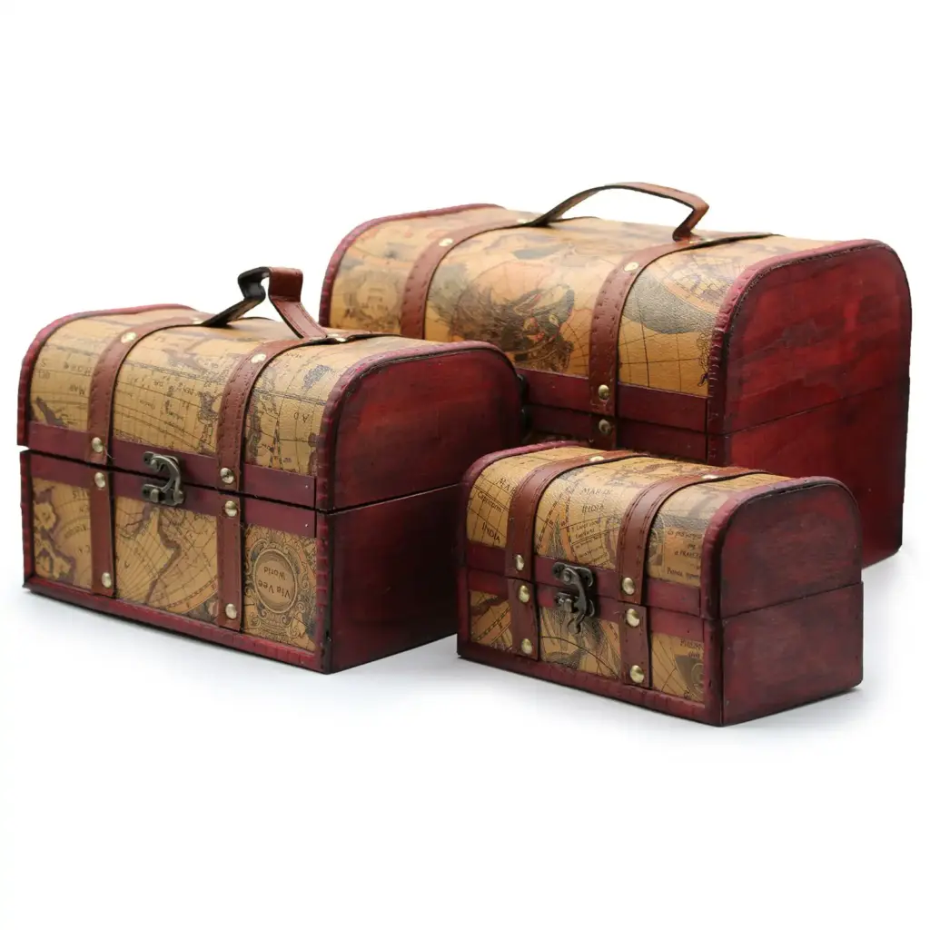 Old Map Chest – Set of 3 | www.artisangoods.co.uk