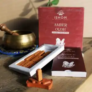 Pack of 15 Natural Incense Smudge Bricks and Burner – Amber Wood | www.artisangoods.co.uk 1