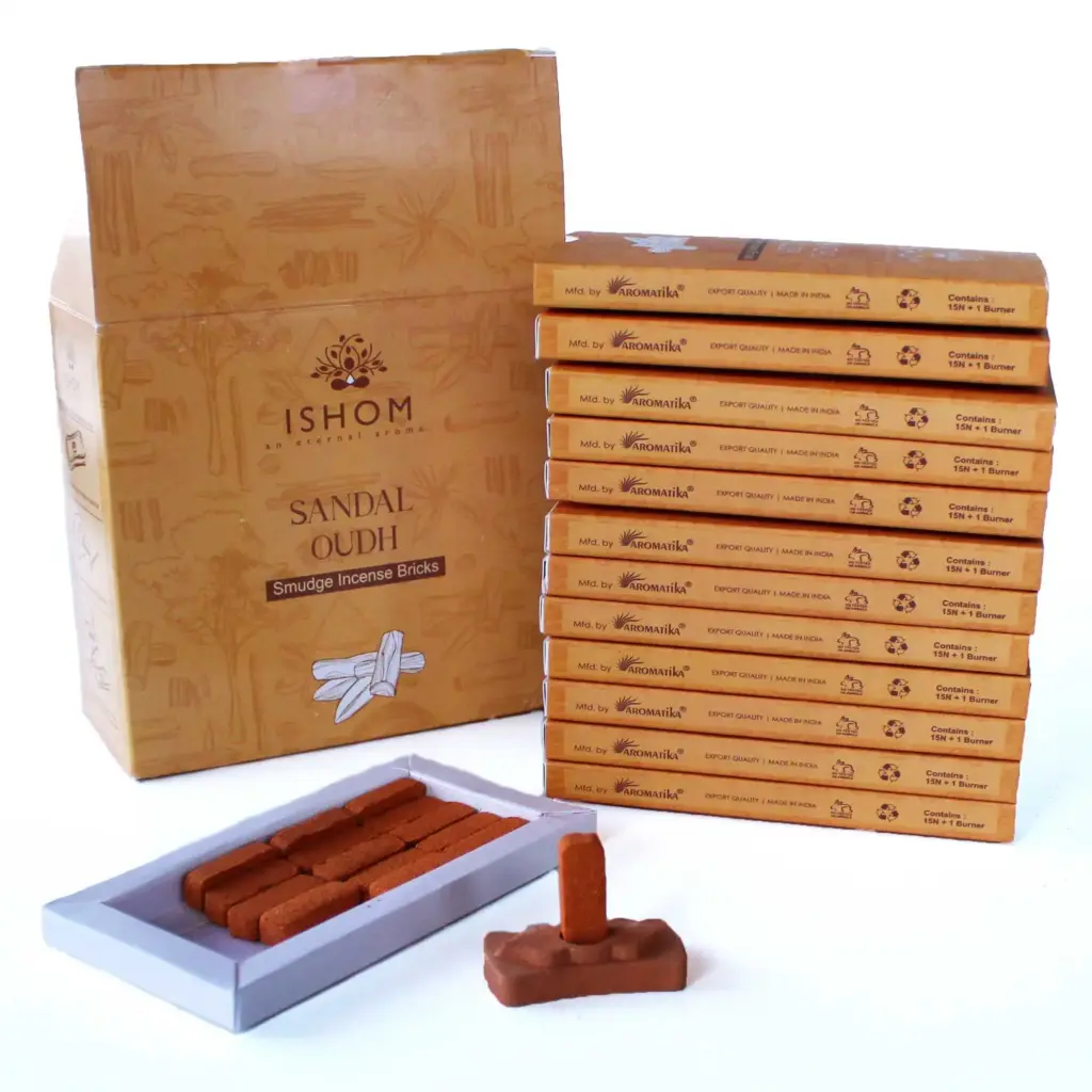 Pack of 15 Natural Incense Smudge Bricks and Burner – Sandal Wood | www.artisangoods.co.uk 2 Pack of 15 Natural Incense Smudge Bricks and Burner – Sandal Wood | www.artisangoods.co.uk 2